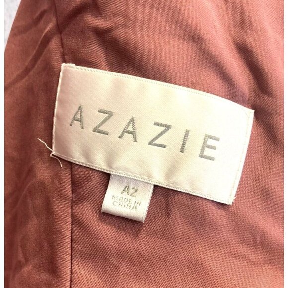 Azazie Formal Maternity Maxi Dress A2 Chiffon Pink Flowy Wedding Prom Bridesmaid - Picture 3 of 16